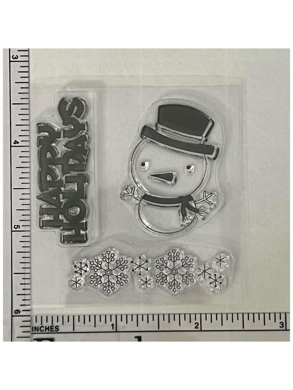 Echo Park Holiday Snowman & Greetings Photopolymer Stamp Set